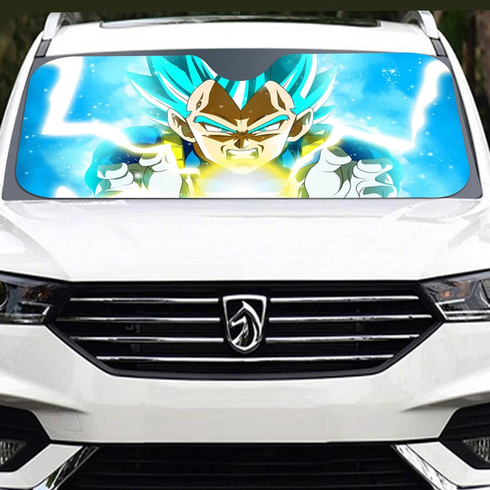 Dragon Ball Blue Vegeta Super Saiyan God Kamehameha Windshield Sunshade