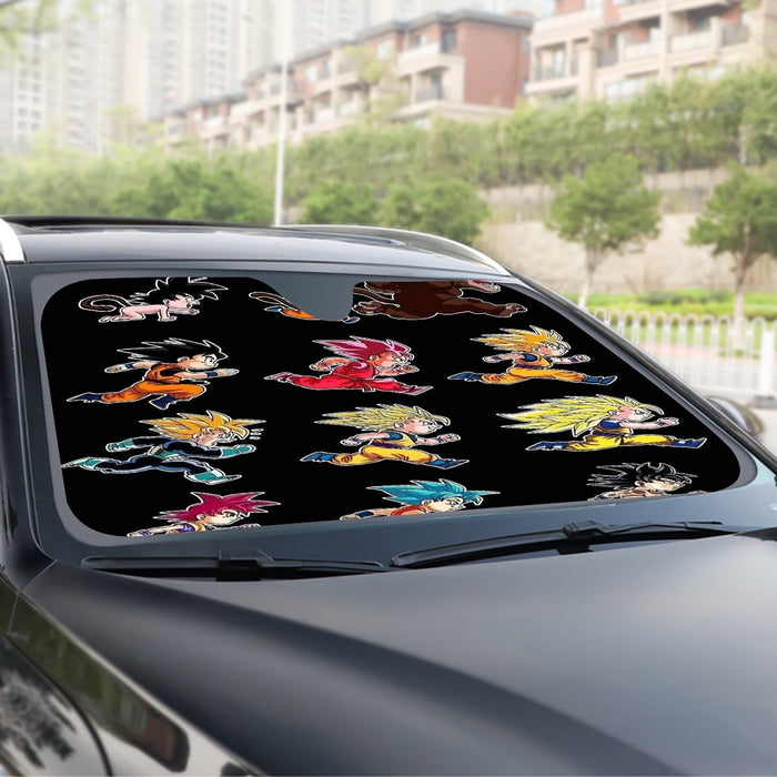 Dragon Ball Anime Son Goku All Form Transformation Windshield Sunshade