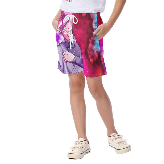 Dragon Ball DBZ Goku Black Rose Galaxy Fantasy Amazing Kid's Beach Shorts