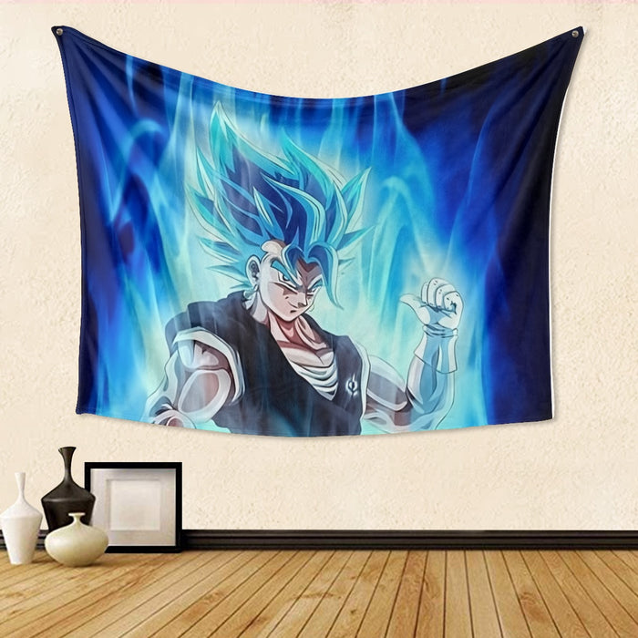 Dragon Ball Z Super Saiyan Vegito Blue Charge Aura Tapestry