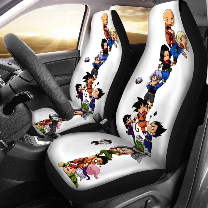 Dragon Ball Z Cute Adorable Chibi DBZ Characters White Car Seat Cover