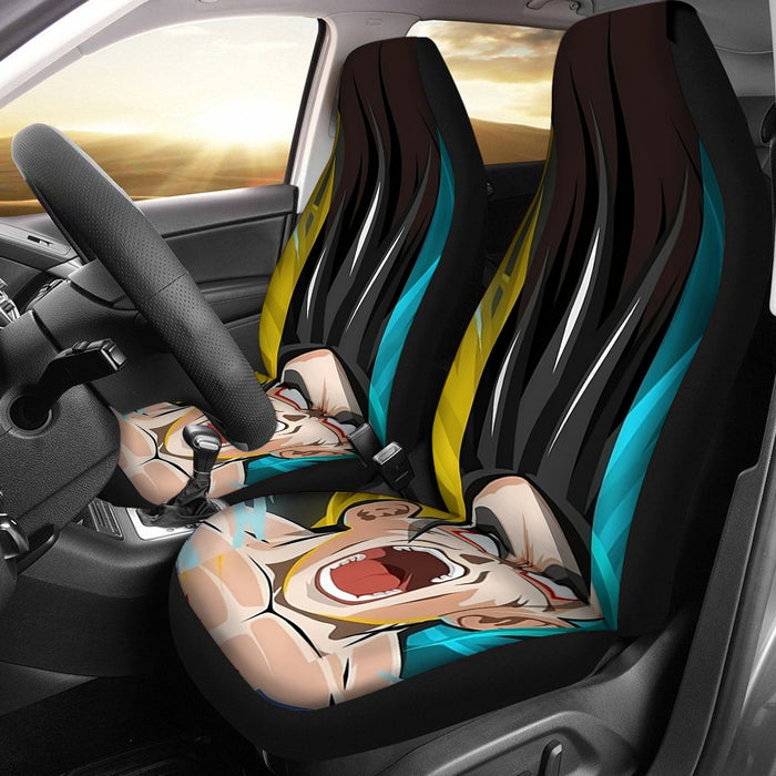 Dragon Ball Goku Super Saiyan Triple Blue God SSGSS Hand Drawing Style Car Seat Cover