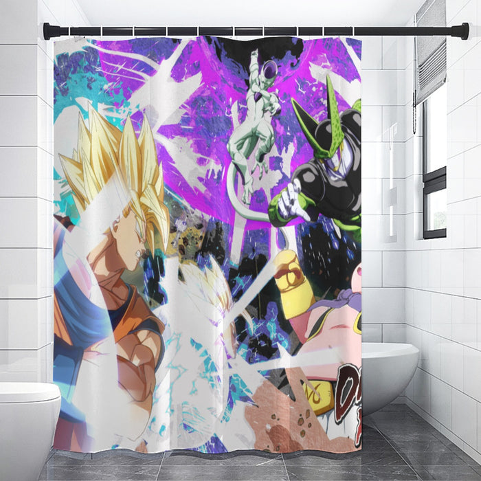 Dragon Ball Z  Goku & Vegeta Vs Frieza & Cell Shower Curtains