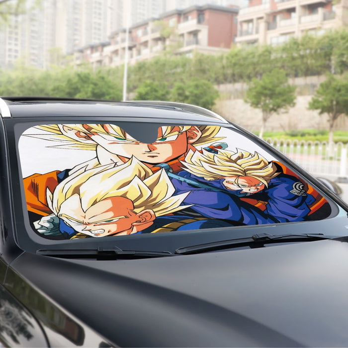 Dragon Ball Goku Vegeta Trunks Super Saiyan Power Heroes Cool Trending Design Windshield Sunshade