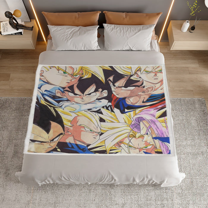Dragon Ball Goku Vegeta Trunks Gohan Super Saiyan Cool Trending Design Household Warm Blanket