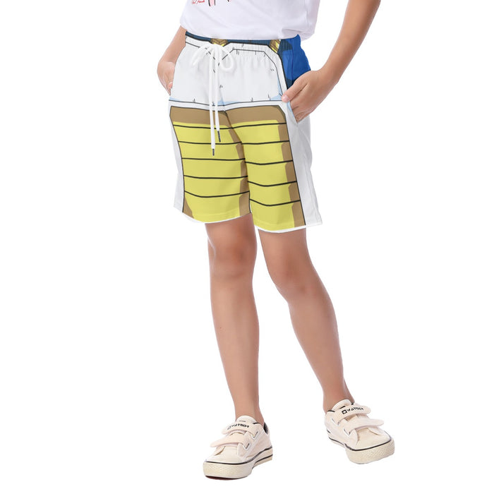 Dragon Ball Z Vegeta Cool Blue Battle Armor Cosplay Kid's Beach Shorts