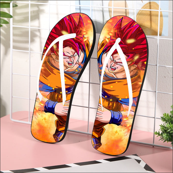 Dragon Ball Super Goku Rage Red Ultra Instinct Dope Flip Flops