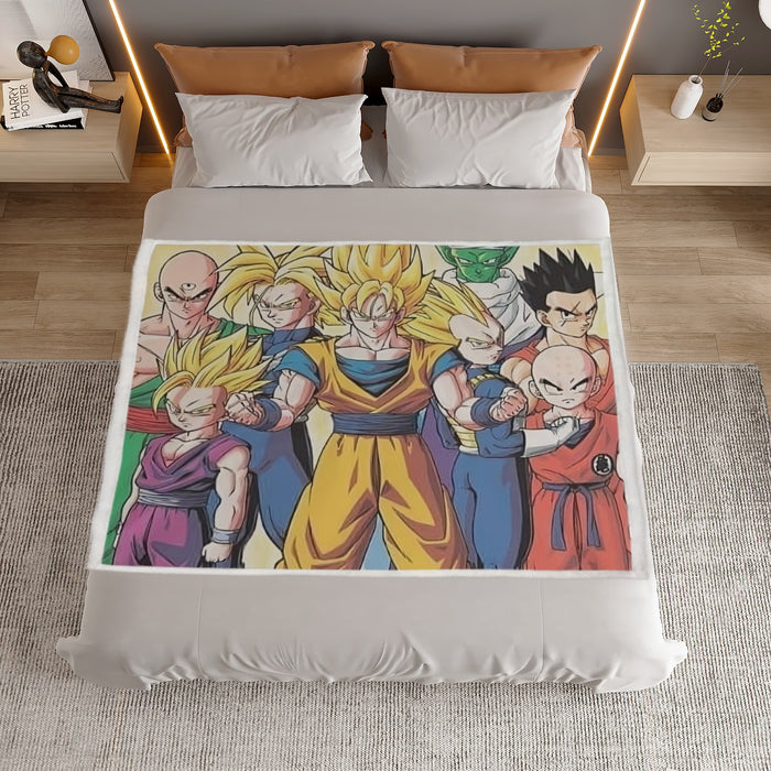 DBZ Goku Vegeta Super Saiyan Krillin Piccolo All Heroes Vibrant Design Household Warm Blanket