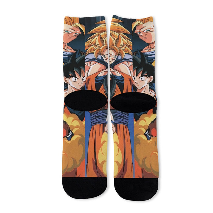 Goku Evolution from Kid to SSJ3 Transformation Dopest 3D Socks