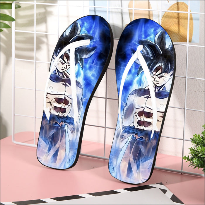 Dragon Ball Super Goku Ultra Instinct Blue Cool Casual Flip Flops