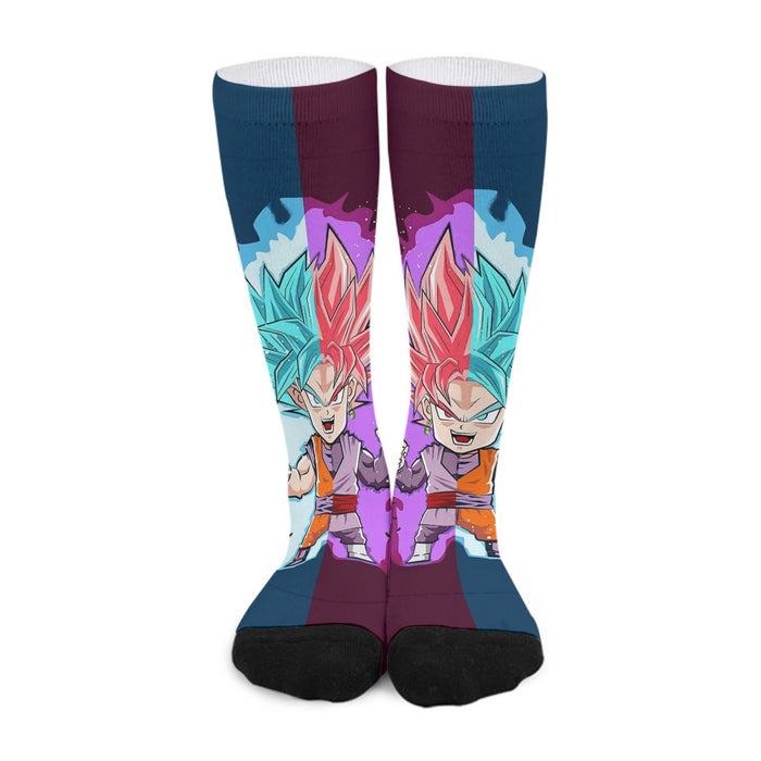 Dragon Ball Super Cute Chibi Blue Vegito Goku Rose Socks