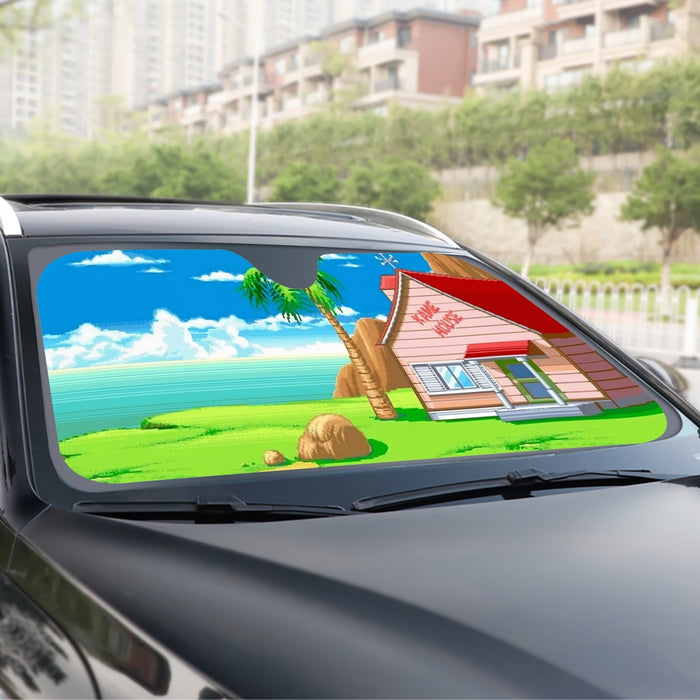 Dragon Ball Master Roshi's Kame House Cartoon Style Windshield Sunshade