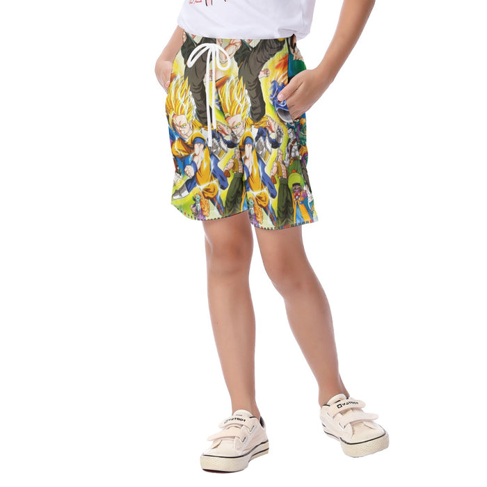 Dragon Ball Gohan Kid Super Saiyan Villain Vibrant Color Design Kid's Beach Shorts