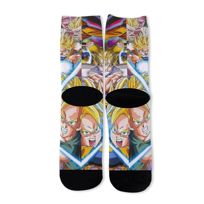 DBZ Goku Gohan Goten Super Saiyan Kamehameha Color Design Socks