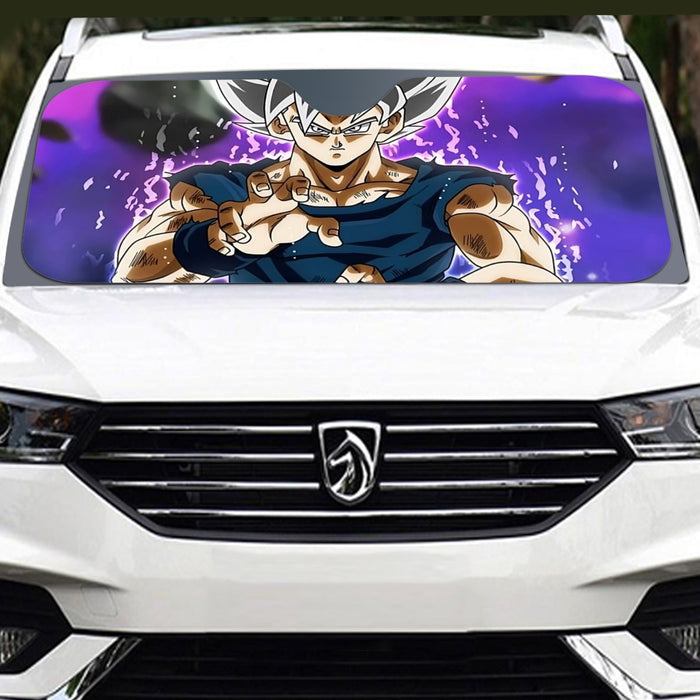 Dragon Ball Z Goku Ultra Instinct Form White Hair Windshield Sunshade