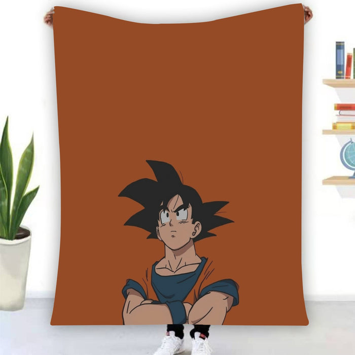 Goku Orange Minimalistic Background Blanket