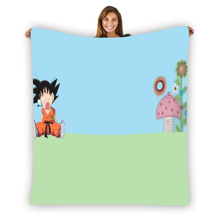 Dragon Ball Goku Kid Cute Day Dreamer Sleeping Anime Design Blanket