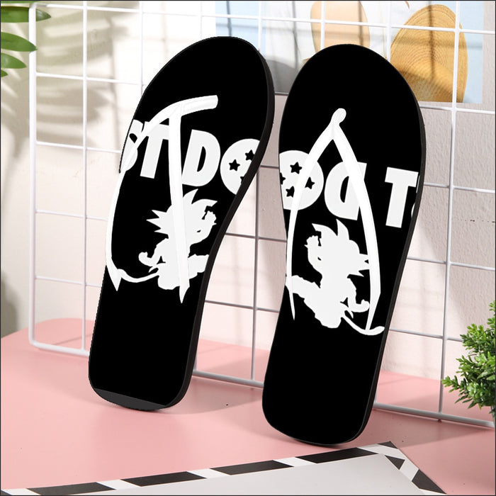 Just Do It Slogan Dragon Ball Kid Goku Dope Black Flip Flops