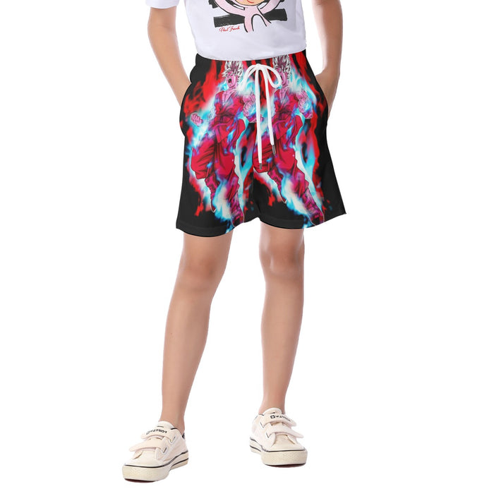 Dragon Ball Cool Goku White Super Saiyan Whis Symbol Kid's Beach Shorts