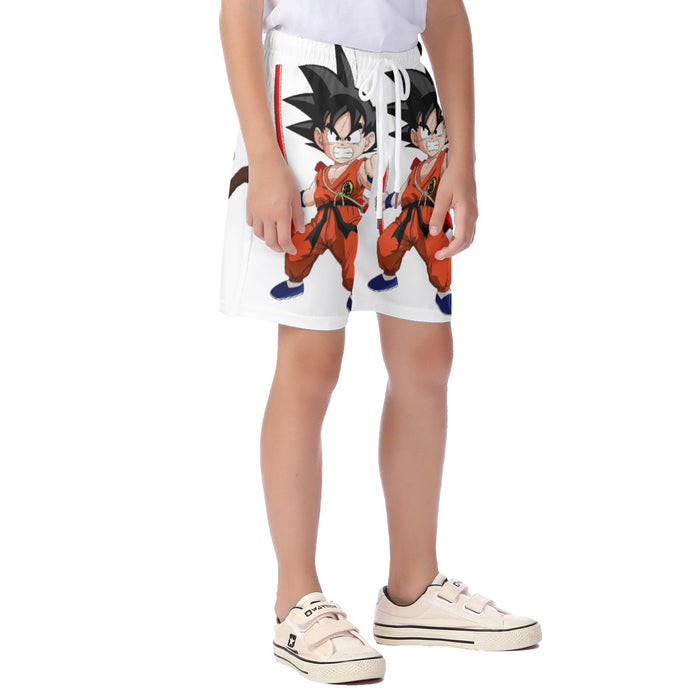 Kid Goku Fighting Dragon Ball Z  Kid's Beach Shorts