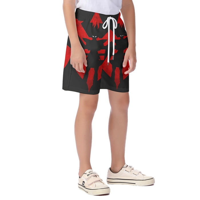 Dragon Ball Z Vegeta Shadow Cool Red Vegeta Symbol  Kid's Beach Shorts