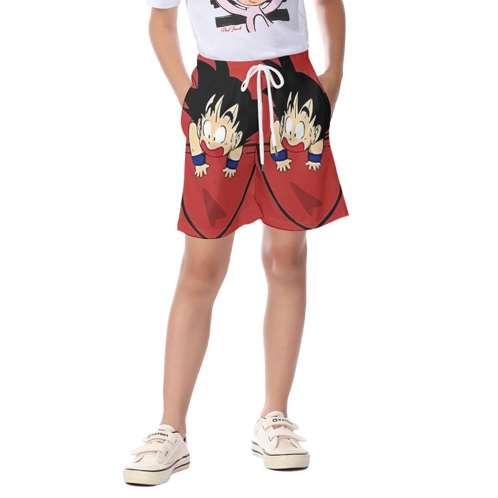 Dragon Ball Cute Goku Kid Pocket Simple Design Streetwear Kid's Beach Shorts