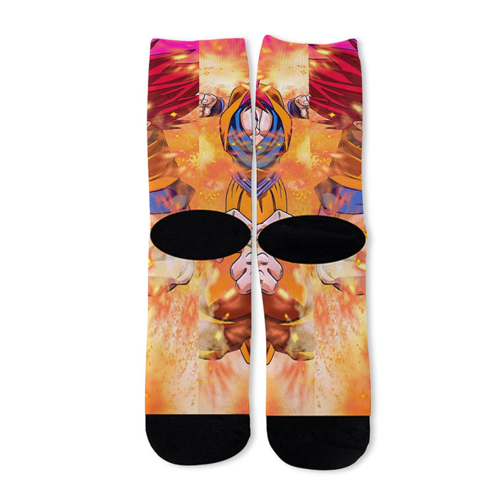 Dragon Ball Super Goku Rage Red Ultra Instinct Dope Socks