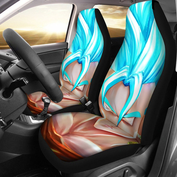 DBZ Goku God Saiyan Blue SSGSS Potara Fusion Design Trendy Car Seat Cover