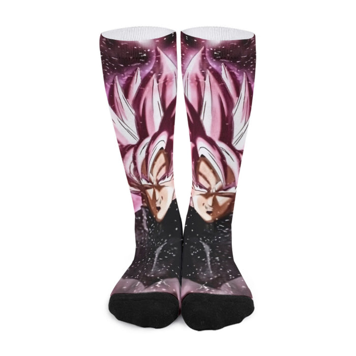 Dragon Ball Z Super Saiyan Goku Black Rose Pink  Socks