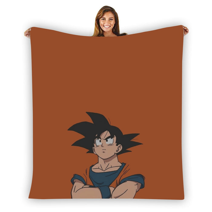 Goku Orange Minimalistic Background Blanket