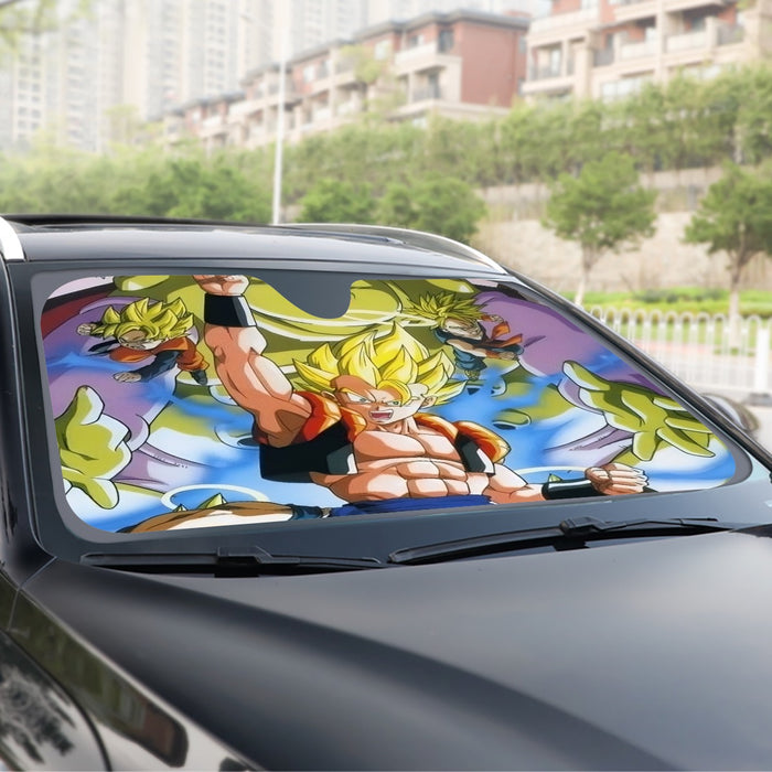 DBZ Goku Vegeta Fusion Saiyan Gogeta Colorful Design Streetwear  Windshield Sunshade