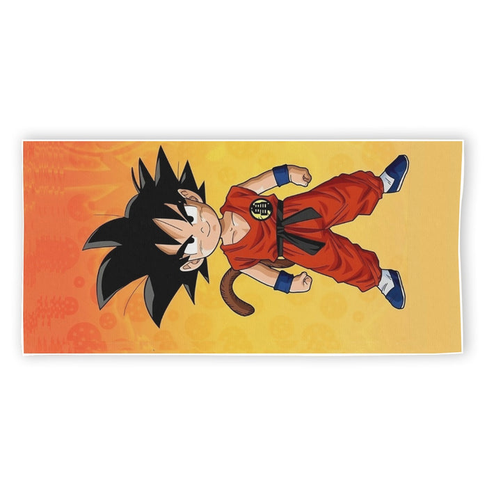 Cute Young Kid Goku Yellow Dragon Ball 3D Beach Towel