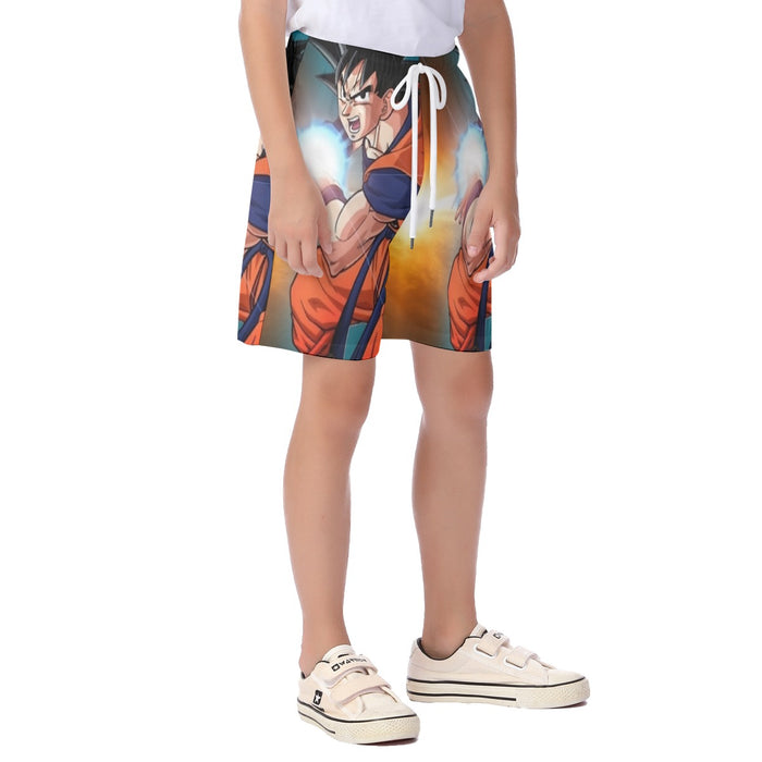 Goku Kamehameha  Kid's Beach Shorts