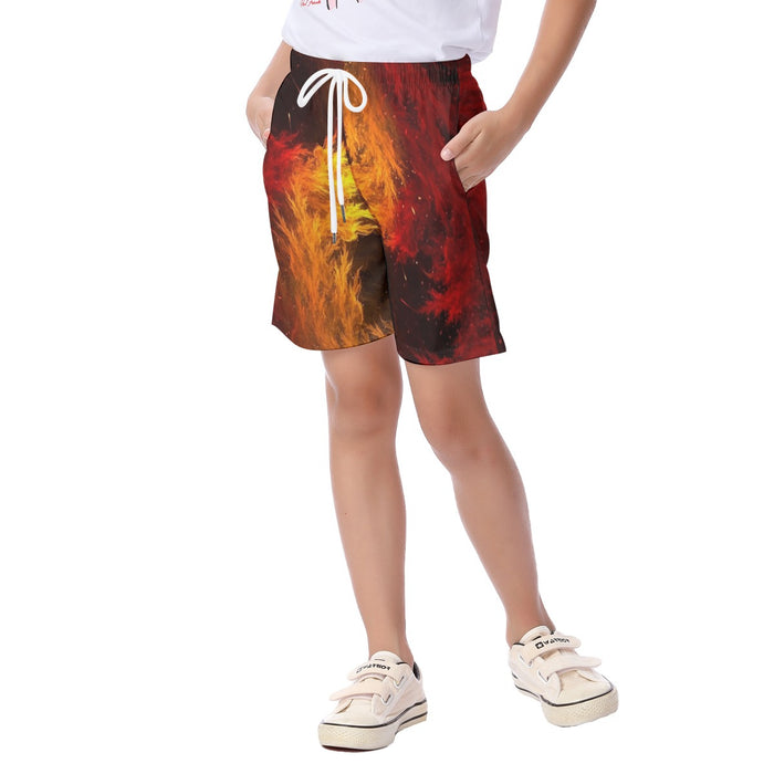 Dragon Ball Z Super Saiyan Orange Aura Dope Streetwear  Kid's Beach Shorts