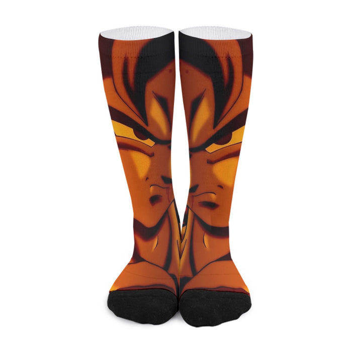 Dragon Ball Z Pissed Serious Son Goku Dope Orange Socks