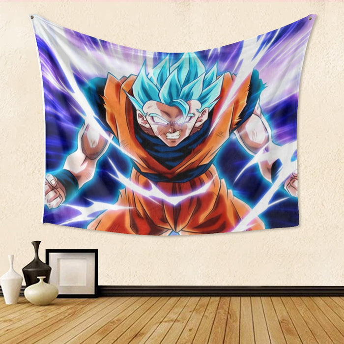 Dragon Ball Goku Blue Super Saiyan Epic Rage Casual Tapestry