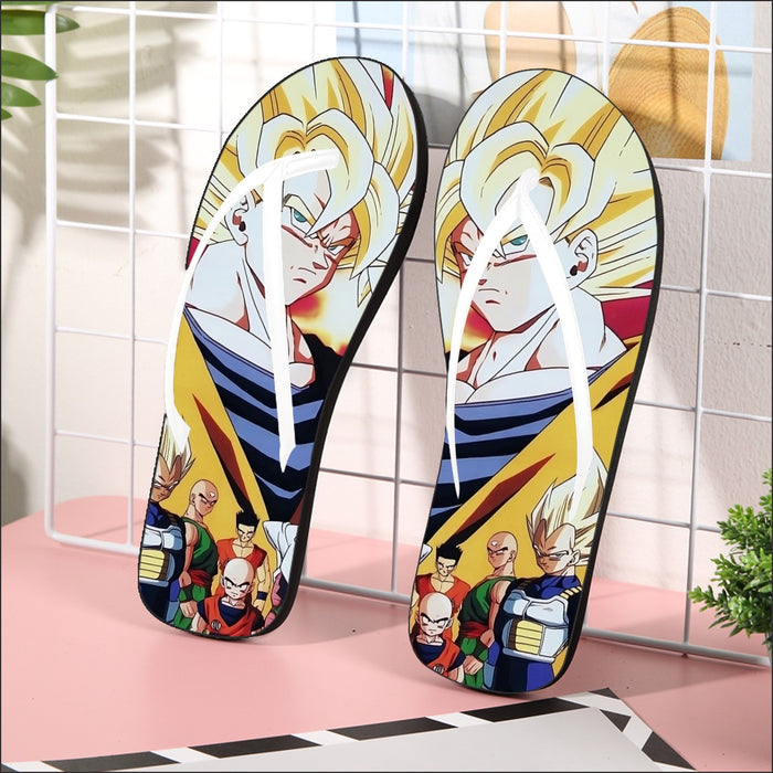 Dragon Ball Z Angry Super Saiyan Fighters  Flip Flops