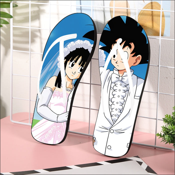 Dragon Ball Z Son Goku Newly Wed Couple  Flip Flops