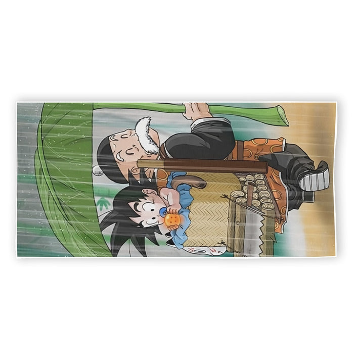 DBZ Kid Goku Super Saiyan Grandpa Gohan Cover Rain Cute Design Beach Towel