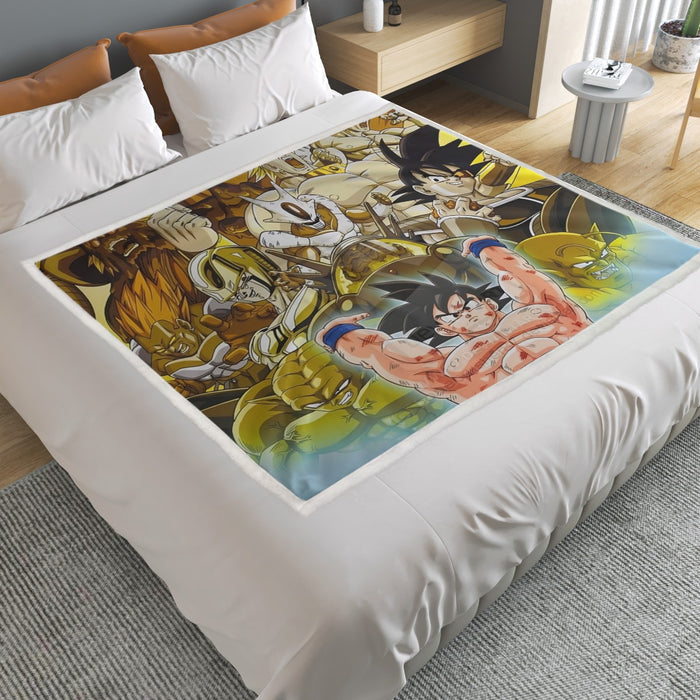 DBZ Goku Spirit Bomb Destroy Villains Cooler Broly Namek Golden Household Warm Blanket