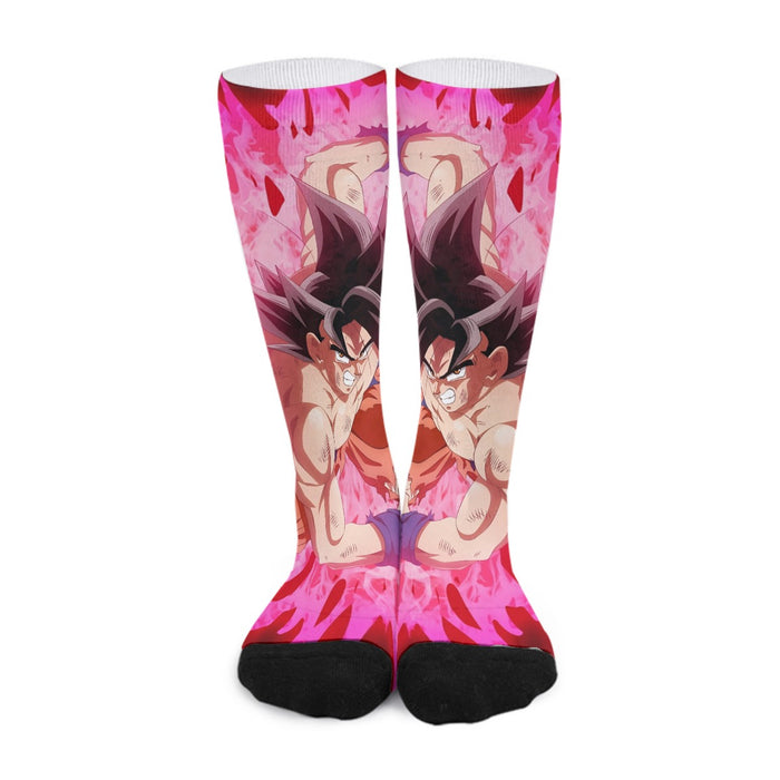 Dragon Ball Super Bruised Goku Red Kaioken Streetwear Socks