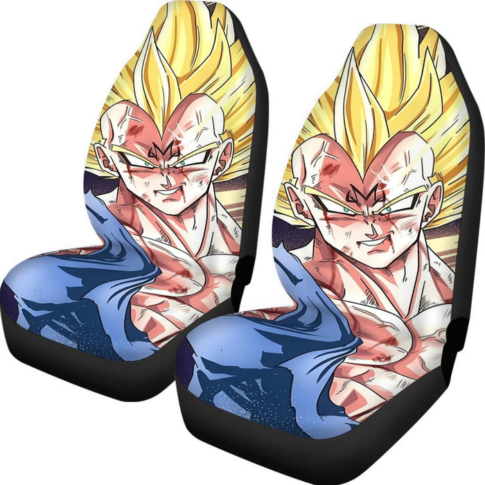 DBZ Majin Vegeta Saiyan Prince Fight Injure Manga Style Trending Car Seat Cover