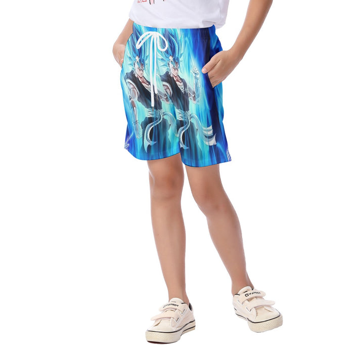 Dragon Ball Z Super Saiyan Vegito Blue Charge Aura  Kid's Beach Shorts