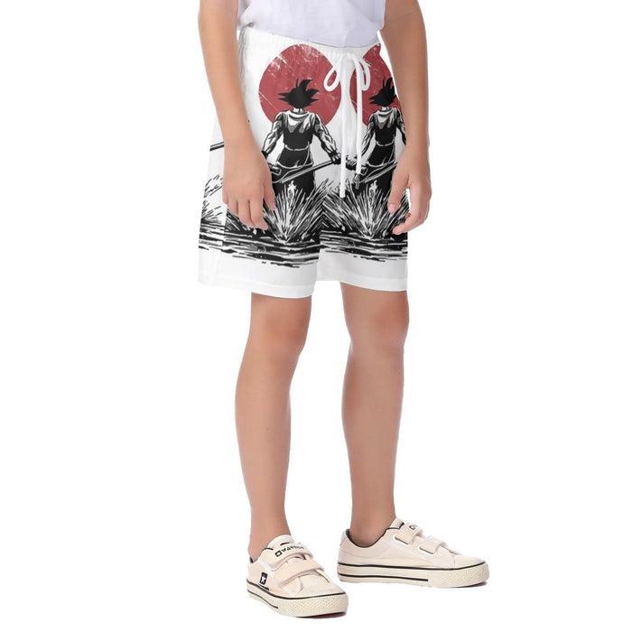 Goku With Red Moon Dragon Ball  Kid's Beach Shorts