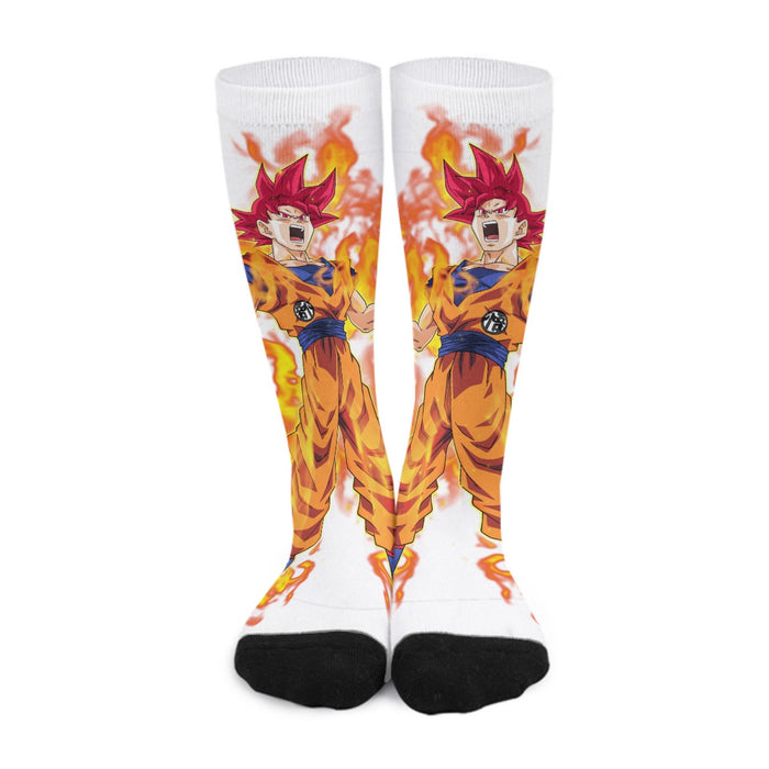 Awesome Goku Super Saiyan God Transformation DBZ Socks