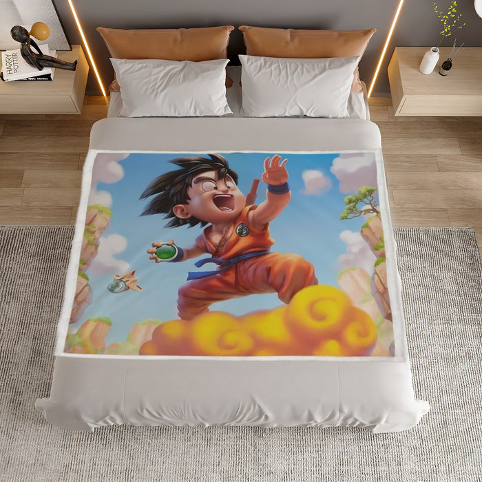 Dragon Ball Goku Kid Ride Flying Nimbus Cute Dope Streetwear Household Warm Blanket