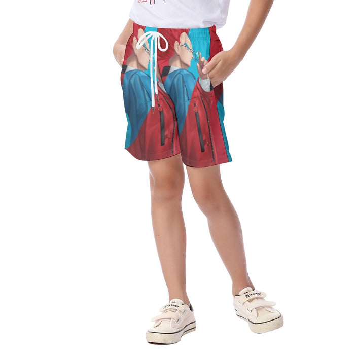 Cool Vegeta Businessman Design Dragon Ball Z  Kid's Beach Shorts