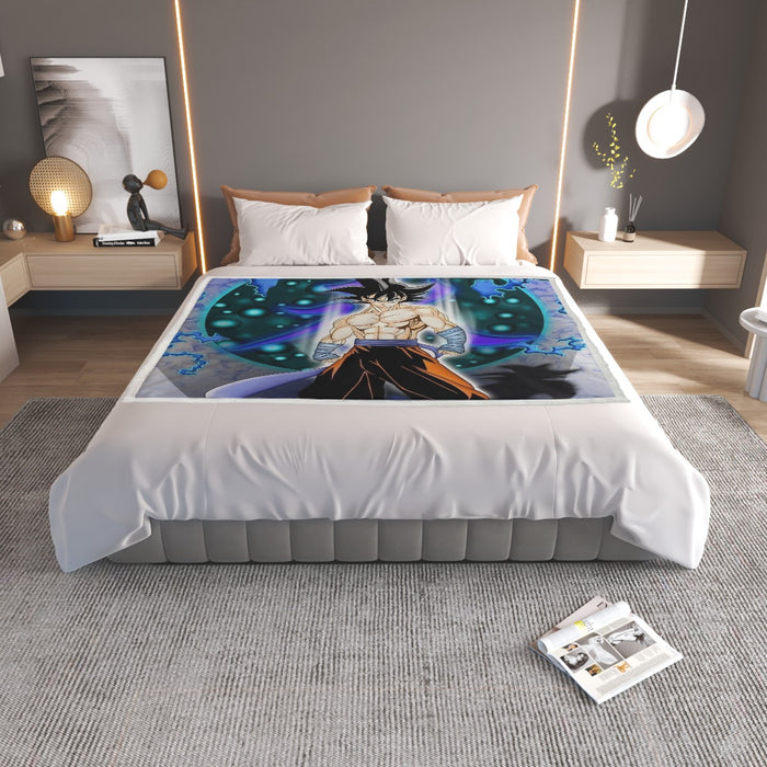 DBZ Goku Muscular Saiyan Vibrant Background Art Style Household Warm Blanket