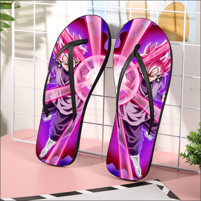 Goku Black Zamasu Super Saiyan Rose Powerful Aura Skills Dope Flip Flops