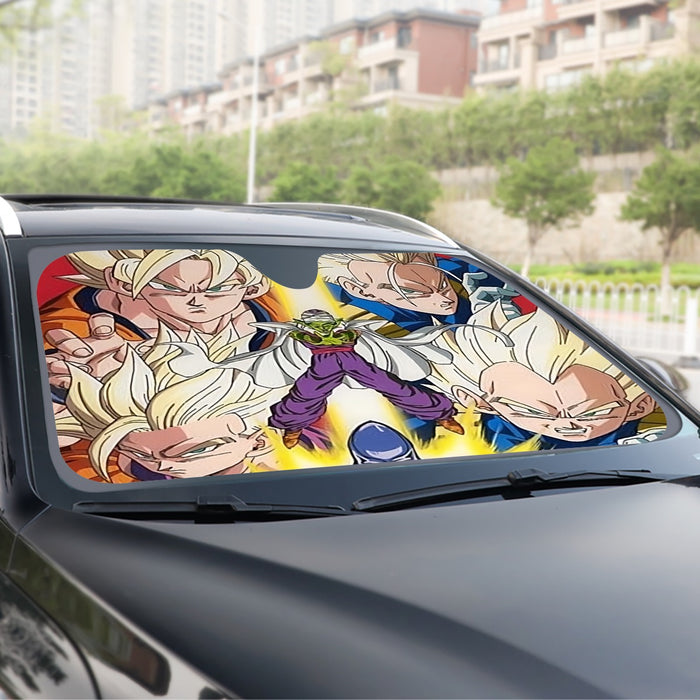Dragon Ball Goku Vegeta Saiyan Piccolo Namekian Vibrant Design Windshield Sunshade